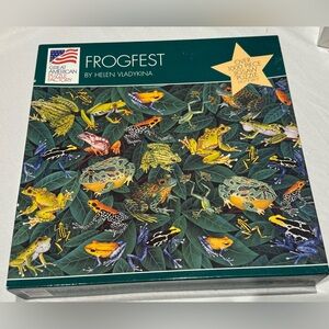 FROGFEST jigsaw puzzle by Helen Vladykina 1,000+ pieces - preowned - all pieces